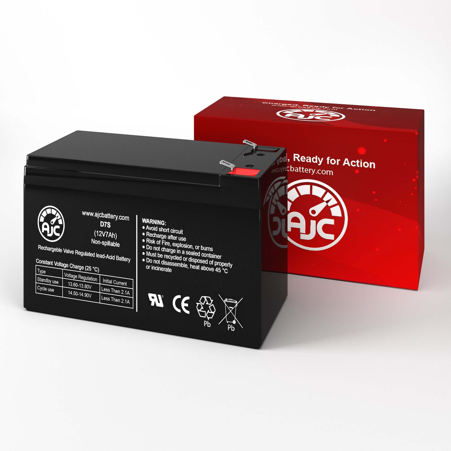 AJC Battery Compatible with Leoch DJW12-7.2 12V 7Ah Sealed Lead Acid Battery