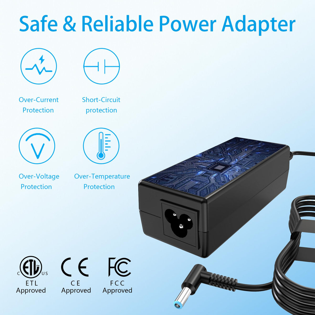 AYKLCZUU 45W Charger Compatible with HP Laptop Charger Blue Tip 4.5mm,741727-001 TPN-C125 HSTNN-LA40 HSTNN-DA40 854054-002 HSTNN-CA40 740015-002