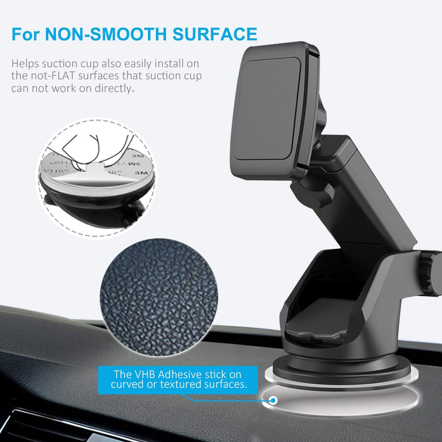 AZXYI 6 Pcs Clear Adhesive Replacement for Suction Cup Dashboard Phone Mount - Easy to Use, High Bond, Peels Off Without Leaving Residue