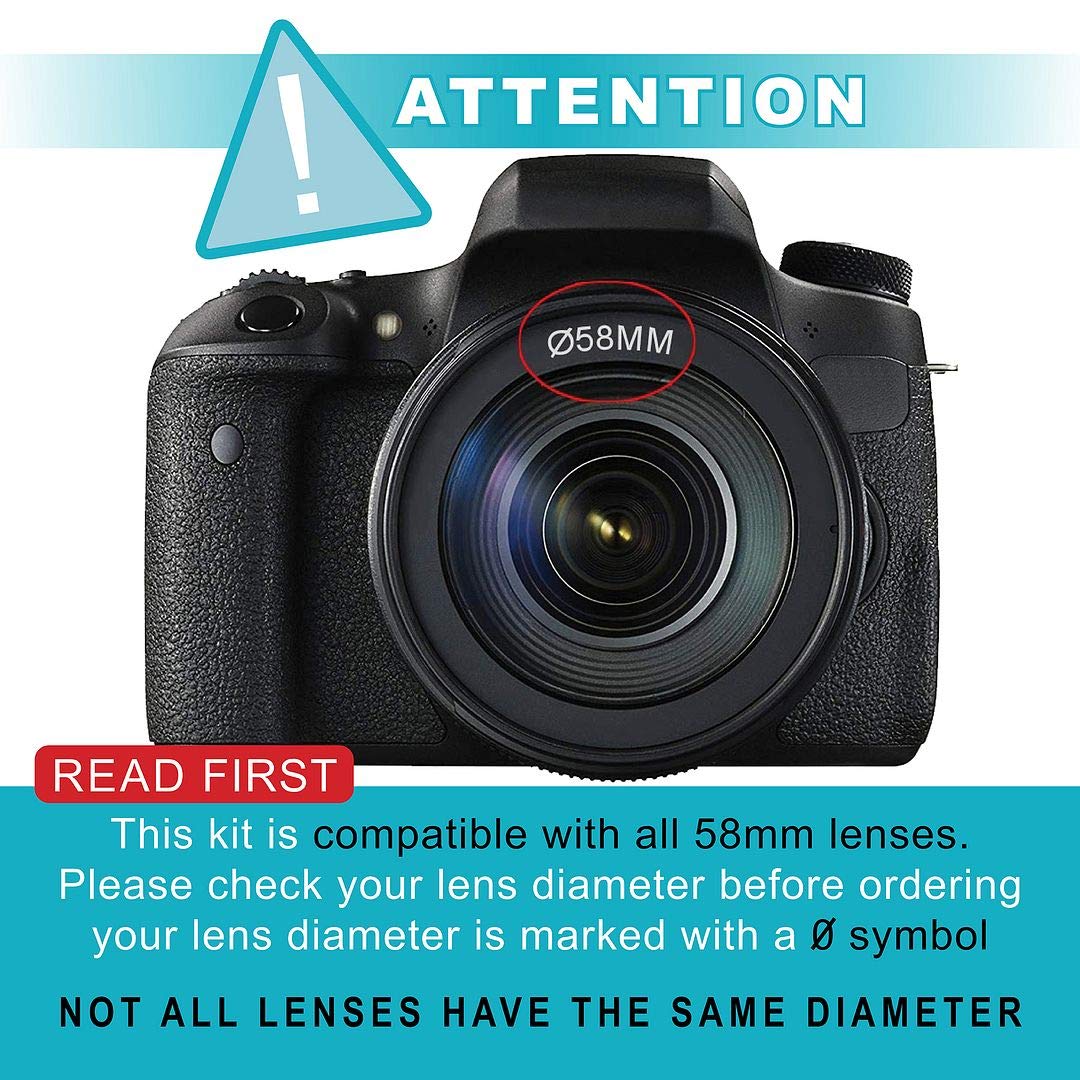 A-Cell 58mm Accessory Bundle for Canon EOS Rebel T7, T6, T5, T3, T100, 4000D, 2000D, 3000D and More with 128GB SanDisk Memory Card, Wide Angle Lens