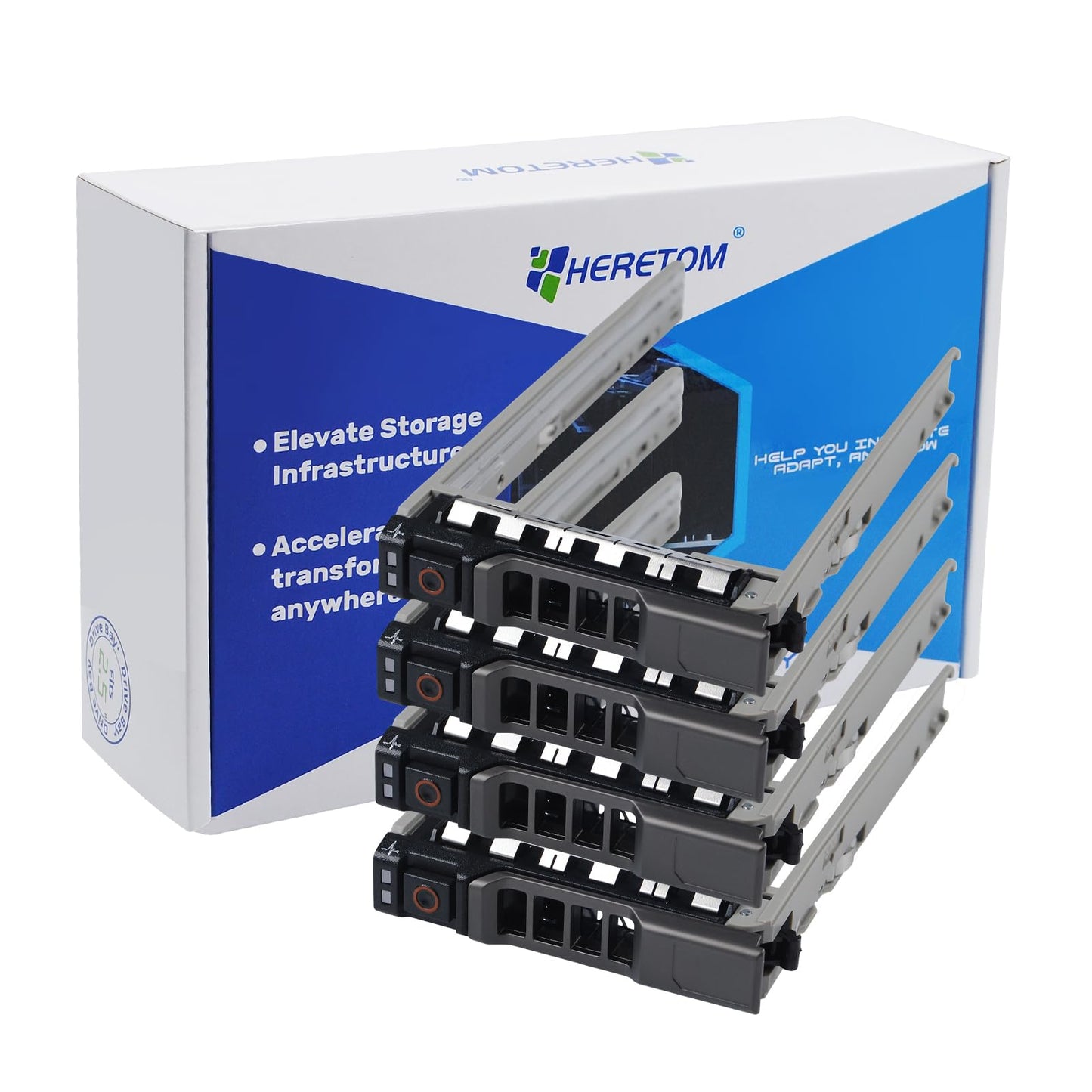 Hard Drive Bracket 2.5" SSD Mount G176J HDD Caddy SAS SATA Hard Drive Tray Caddy Compatible with Dell PowerEdge R610 R620 R710 T710 R720 R815 R820, 4