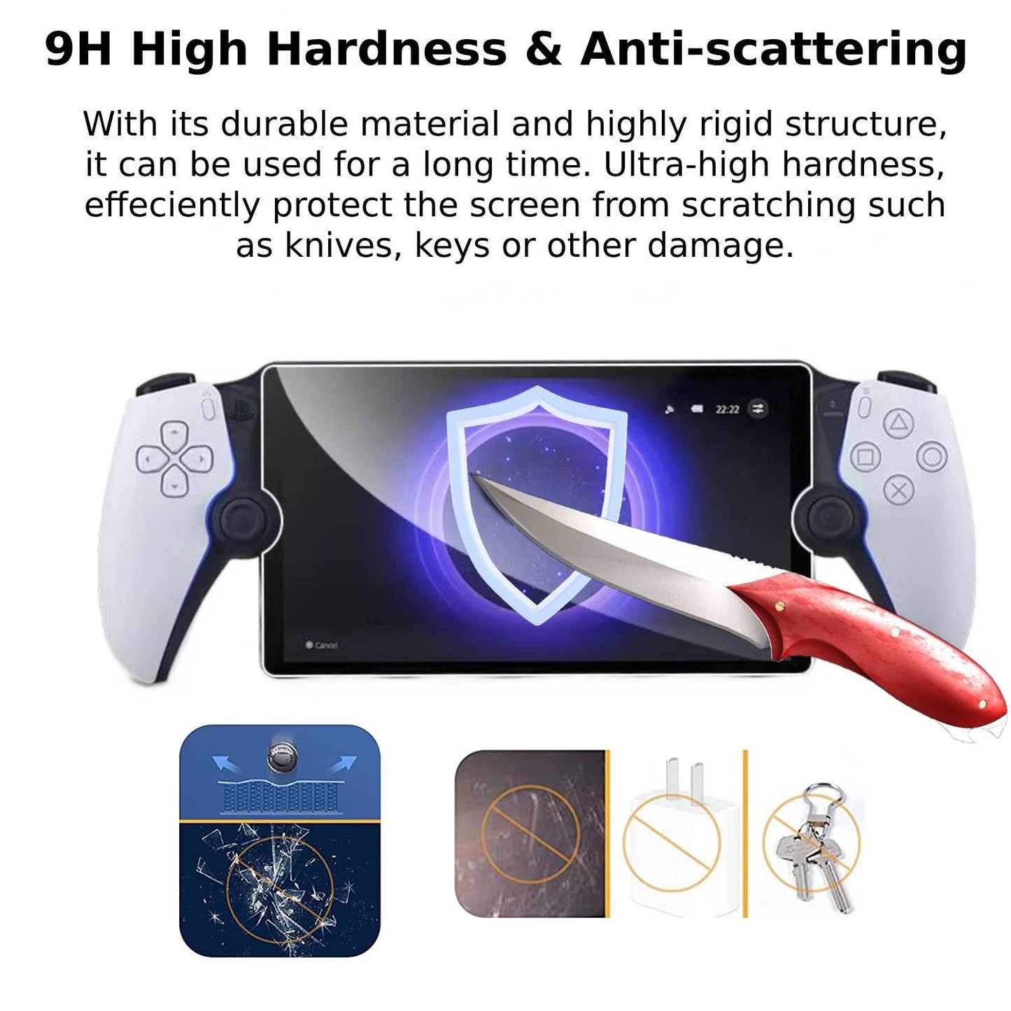 HCHNH ???????????????? Screen Protector for Playstation Portal - 2 Pack PS5 Portal Portable Tempered Glass Screen Protector Accessories (Real Machine Mold