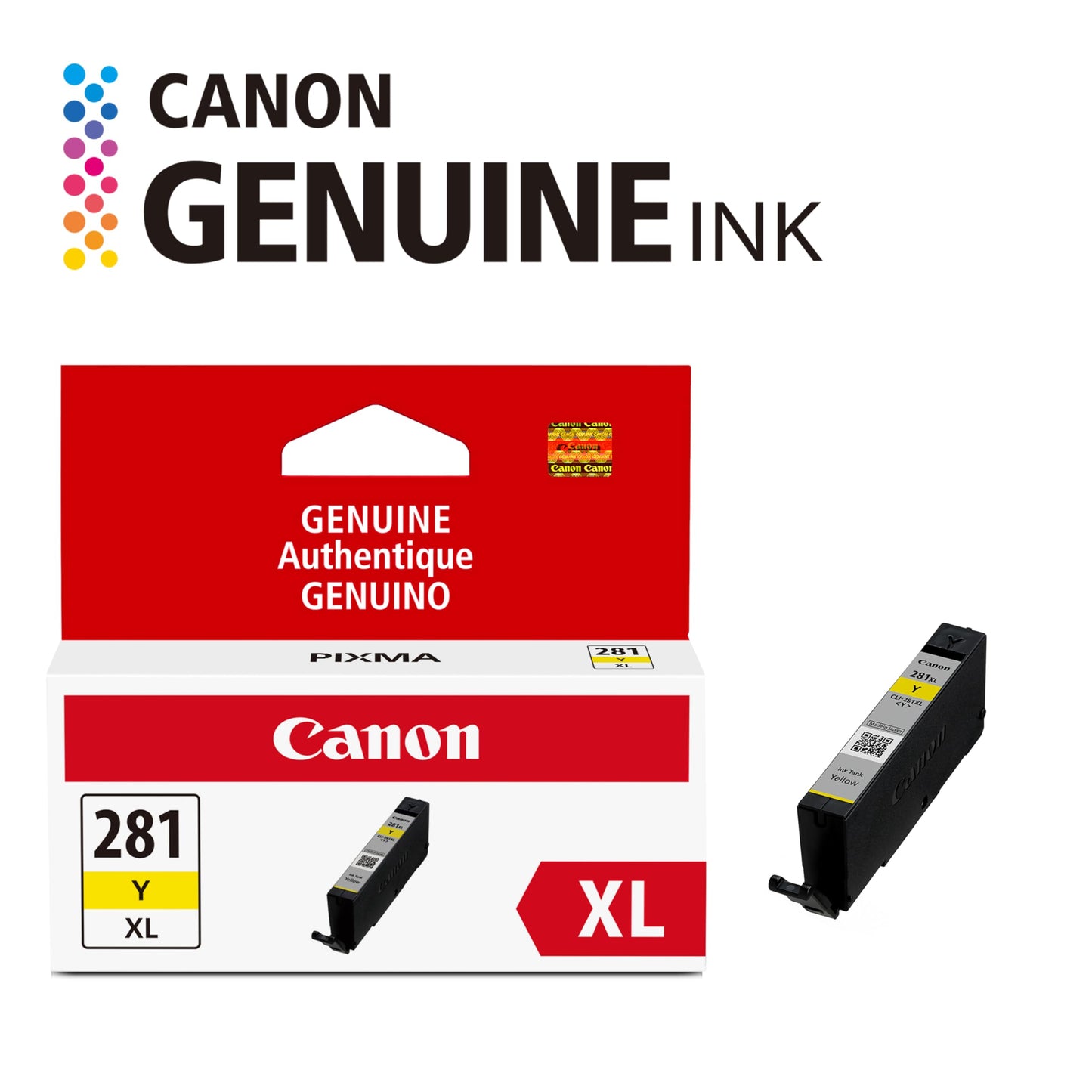 Canon CLI-281 XL Genuine Yellow Ink Tank , Compatible with TR8520, TS9120,TS8120, TS6120, TS9521C/a, TS9520/a, TS8220, TS6220, TS8320, TS6320