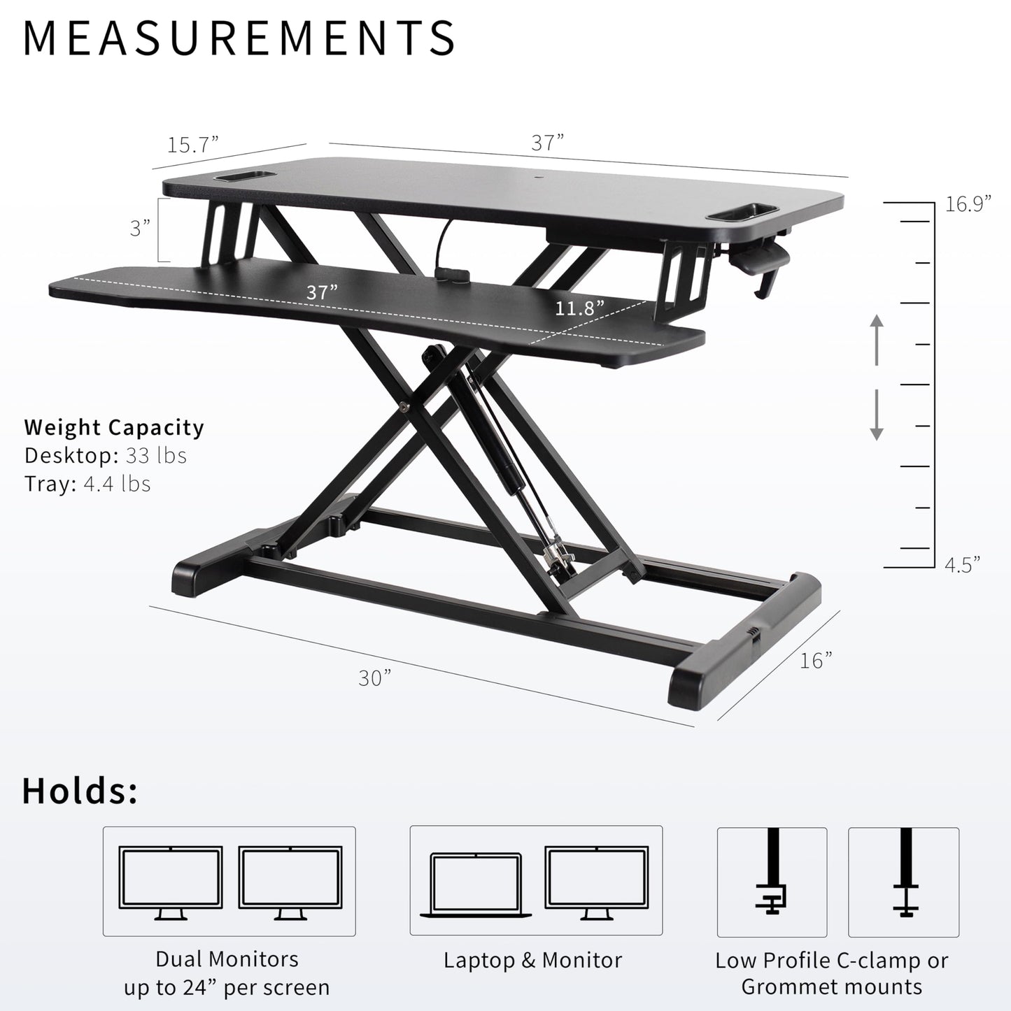 VIVO 38 inch Desk Converter, K Series, Height Adjustable Sit to Stand Riser, Dual Monitor and Laptop Workstation with Wide Keyboard Tray, White