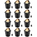 HIBOITEC Low Voltage Landscape Lights, 12W LED Outdoor In-Ground Lights 1200LM Waterproof IP67 Landscape Lighting, Anti-Glare Die-Cast Aluminum Garden