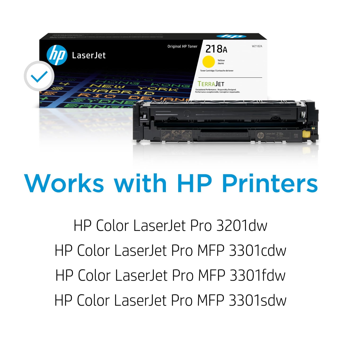 HP 218A Yellow Toner Cartridge | Works with Color LaserJet Pro 3201, MFP 3301 Series | W2182A