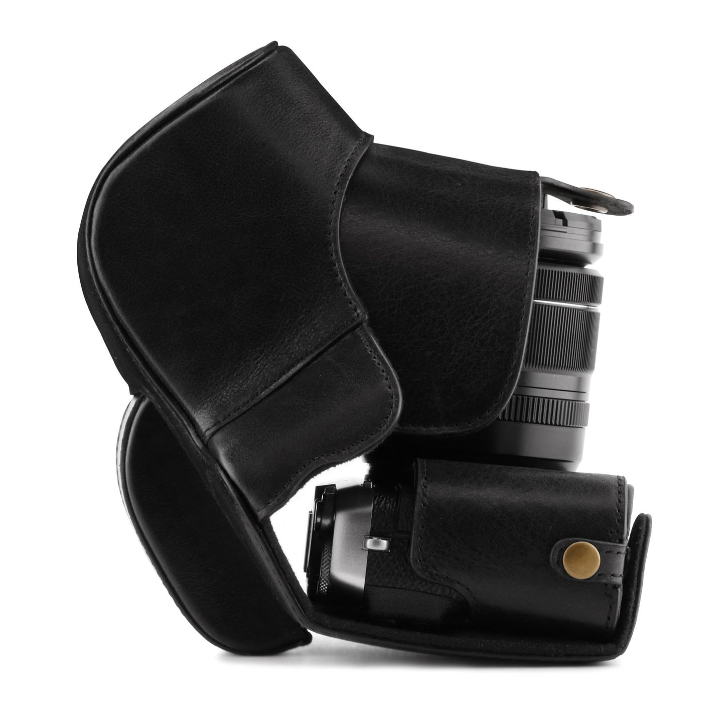 MegaGear Leather Camera Case for Fujifilm X-E3 with 23mm & 18-55mm