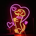 LIUOZHTEA Love Dog Neon Sign USB Powered Pink Love Neon Light for Wall Decor Dimmable LED Cute Puppy Light Up Sign for Pet Shop Bedroom Animal Party