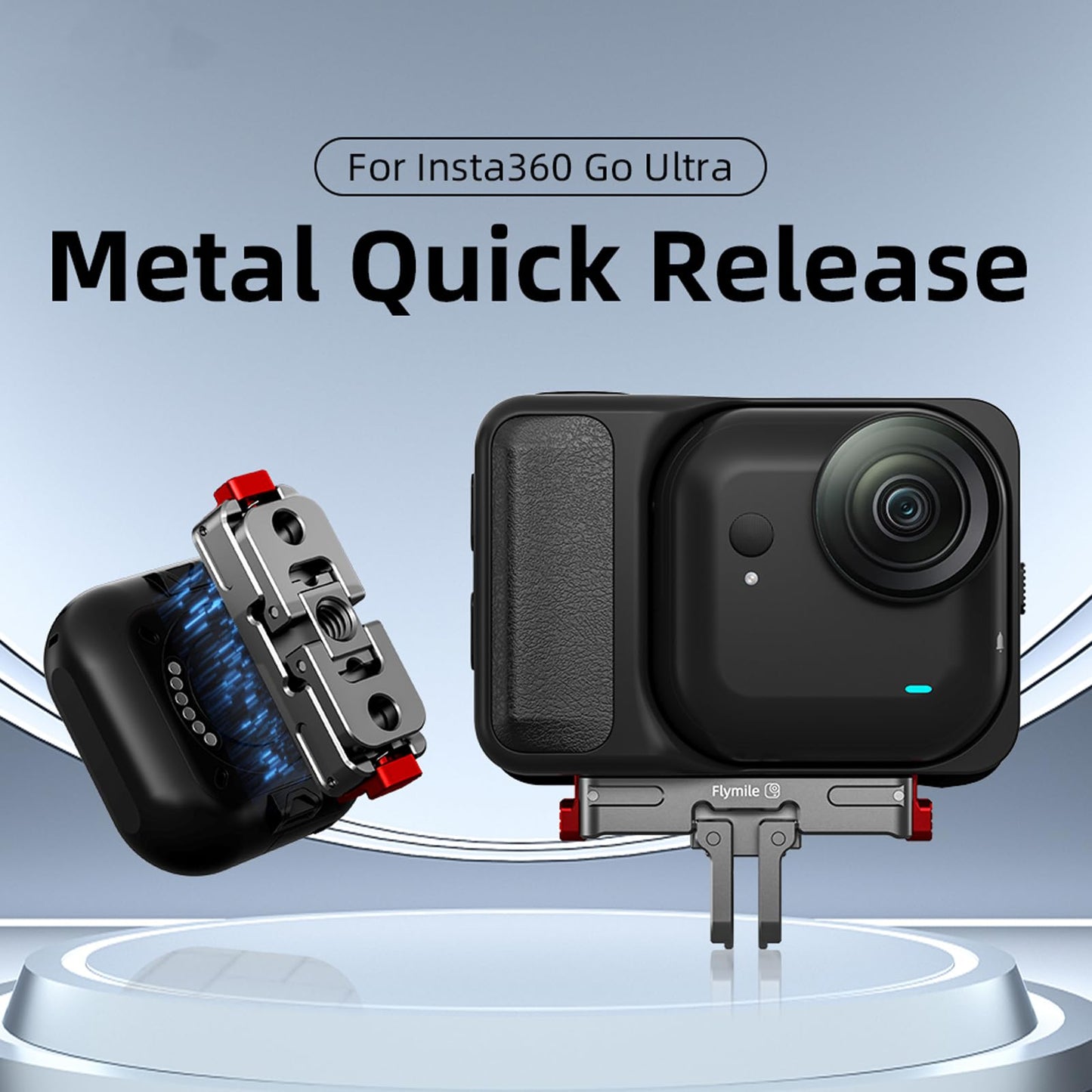 Honlyn Magnetic Quick Release Mount for Insta360 GO Ultra, Aluminum Alloy Expansion Mount Adapter Holder