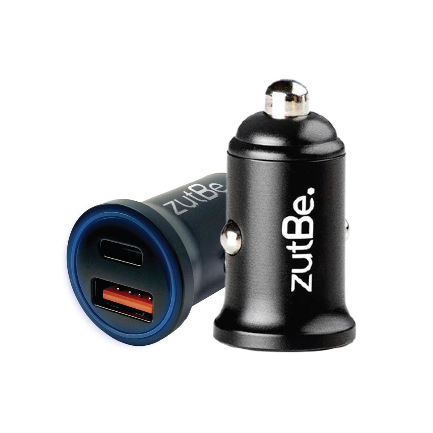 zutBe USB-C PD and USB-A QC 3.0, 36W Compact Metal Fast Car Charger for iPhone 17 16 15 14 13 12 11 X iPad Pro Pixel Samsung Galaxy and More [Be