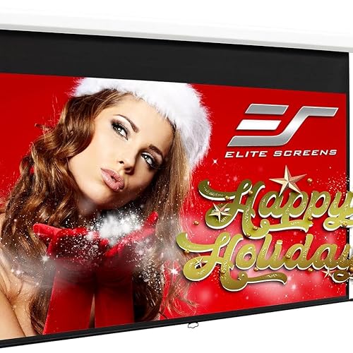 Elite Screens Manual B, 100-INCH Manual Pull Down Projector Screen Diagonal 16:9 Diag 4K 8K 3D Ultra HDR HD Ready Home Theater Movie Office