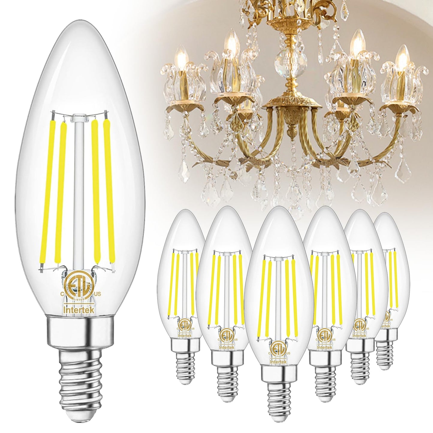 winshine E12 Candelabra LED Light Bulbs 60W Equivalent 4000K Natural White
