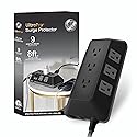 GE UltraPro 9-Outlet Surge Protector, 8', Black