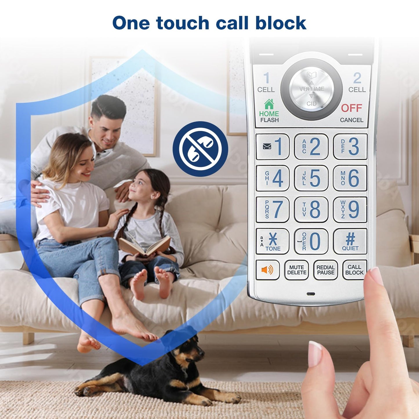 VTech IS8151-4 Super Long Range 4 Handset Cordless Phone for Home with Answering Machine, 2300 ft Range, Call Blocking, Bluetooth, Headset Jack, Power