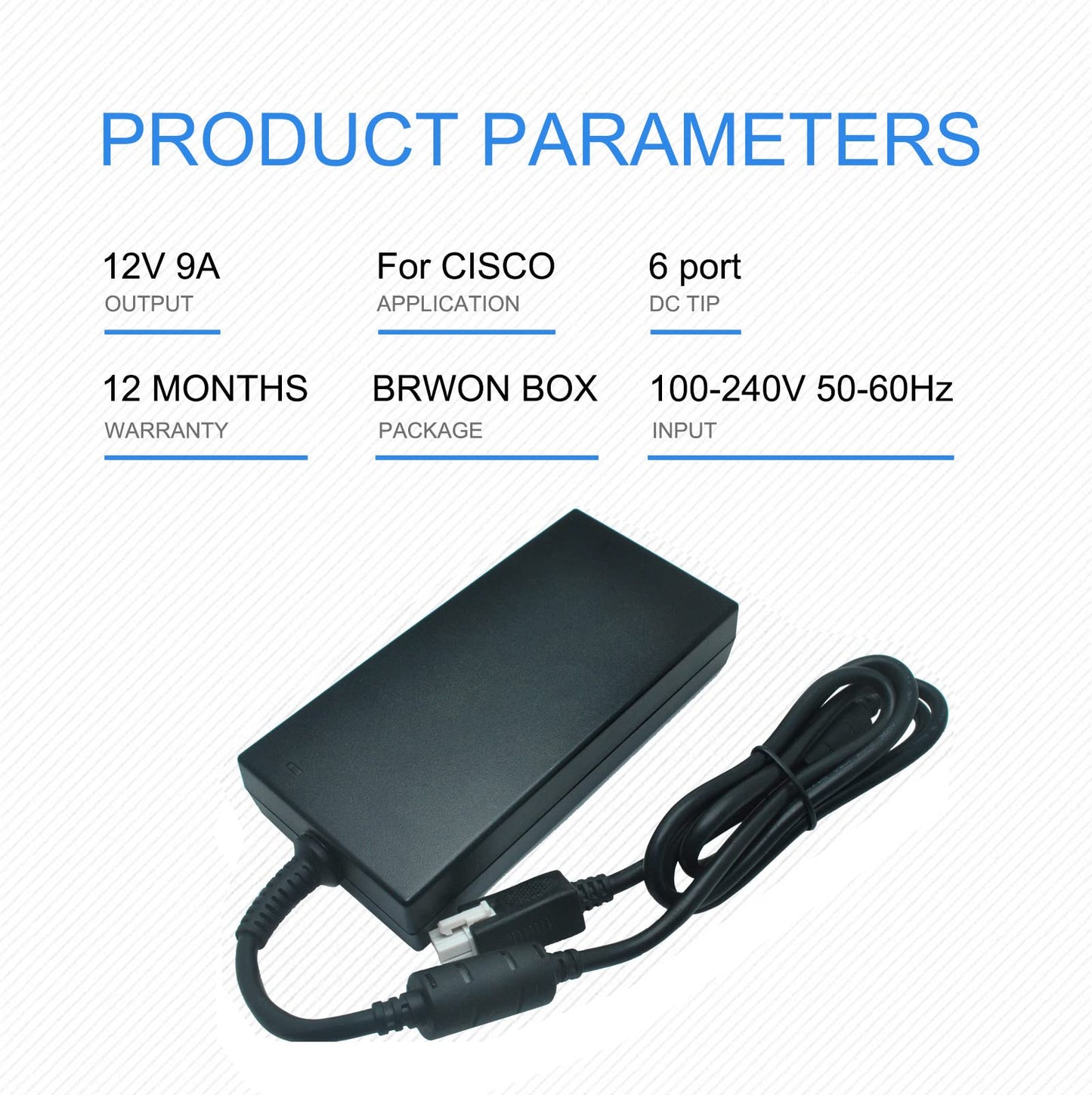 New 12V 9A 108W AC Power Supply Adapter Fit for Cisco PWR-4320-AC FA110LS1-00 ISR4321/K9 341-0701-03 Router Charger with Power Cord