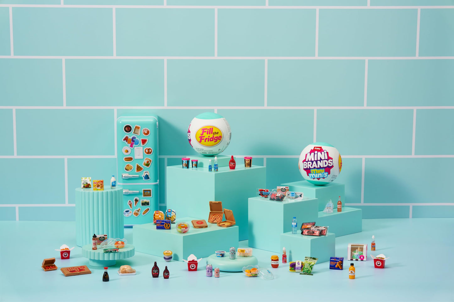 Mini Brands Fill The Fridge Playset w/UV Light by ZURU, Collectibles, DIY, Resin Play, Exclusive Recipe, NOT Edible, 8+