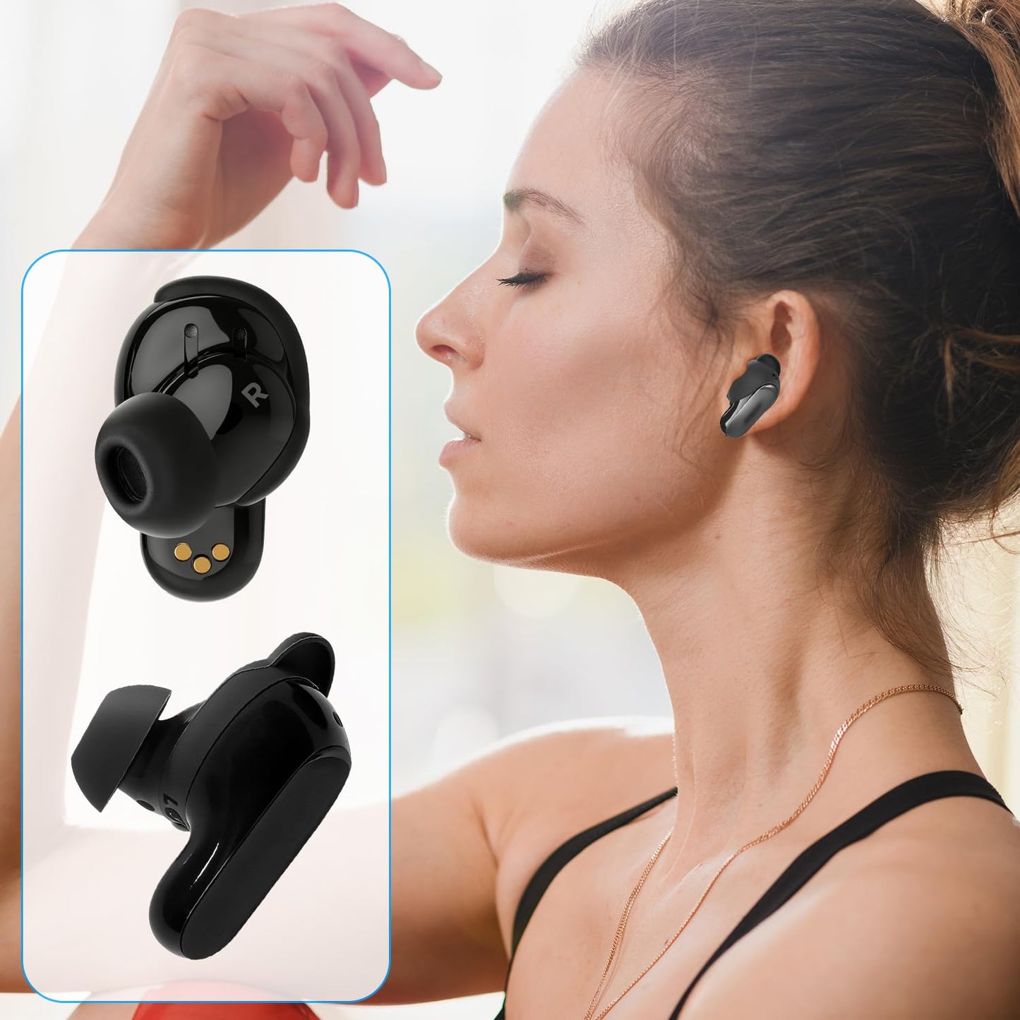 Replacement Wingtips for Bose QuietComfort Ultra Earbuds (2nd Gen), Anti-Slip Silicone Wingtip Eartips, Ear Hook Covers Secure Fit Stability Eartips