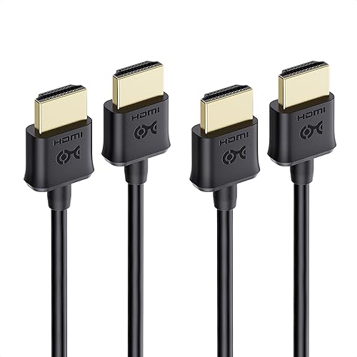 Cable Matters 2-Pack Ultra Thin HDMI Cable 6 ft, Support 4K@60Hz, Ultra Slim HDMI Cable 4K Rated with Ethernet, HDR Support for PS5, Xbox Series X/S