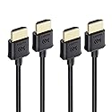 Cable Matters 2-Pack Ultra Thin HDMI Cable 6 ft, Support 4K@60Hz, Ultra Slim HDMI Cable 4K Rated with Ethernet, HDR Support for PS5, Xbox Series X/S