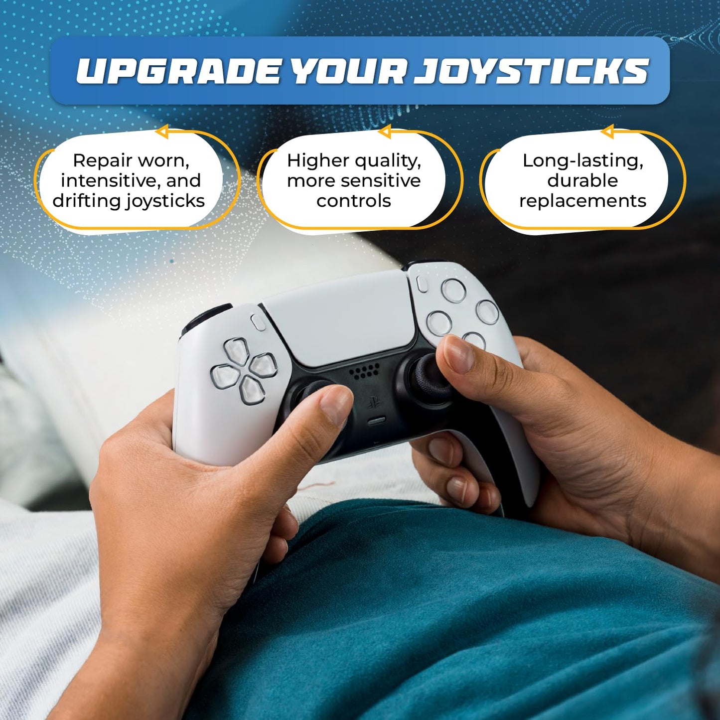 SOSS GAMING® Hall Effect Joysticks UPGRADE Kit for Playstation 5 Dualsense Controllers - Fixes Stick Drift, Broken, and Loose Joysticks (6 Pack)