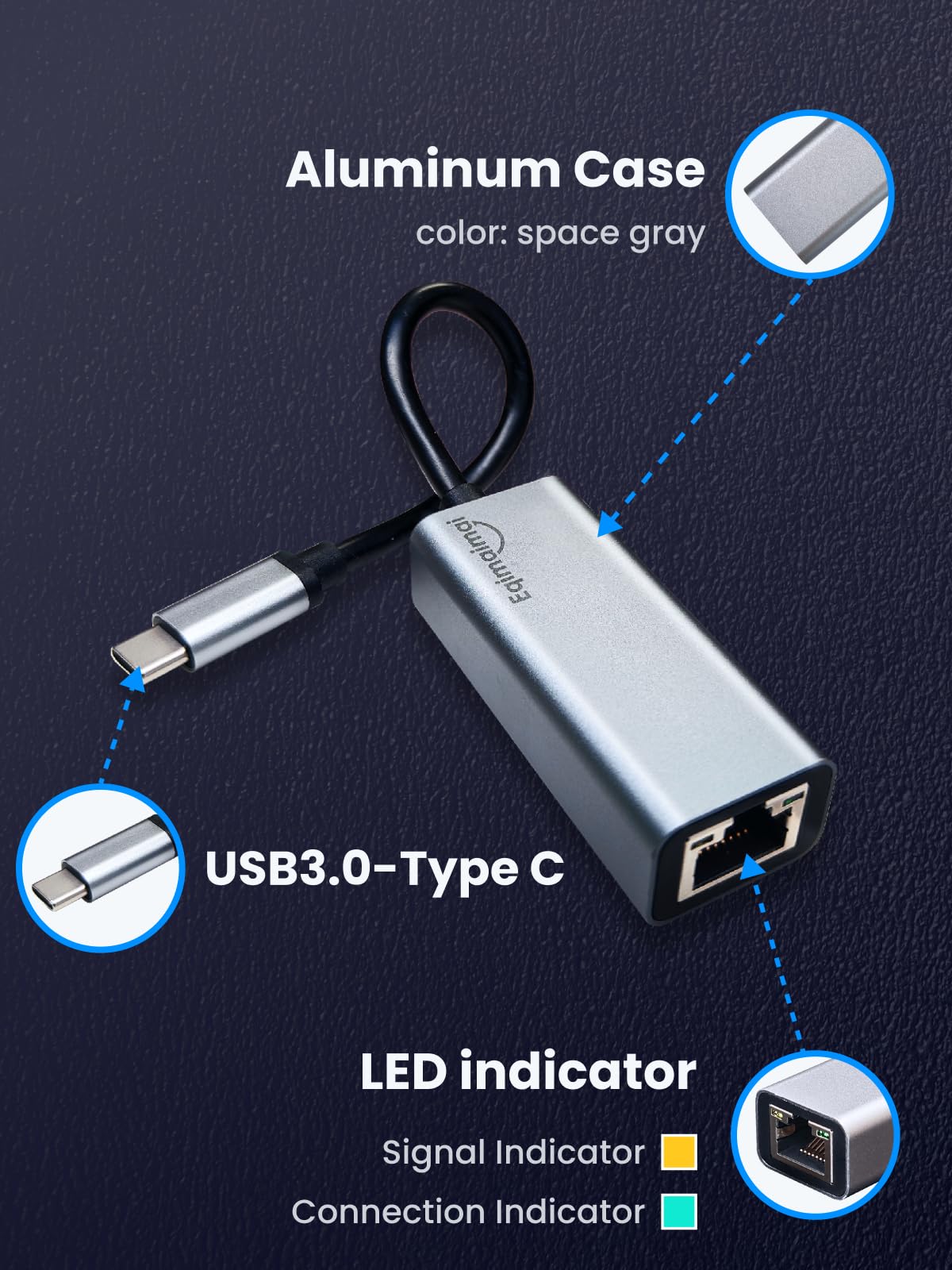 USB C to ethernet Adapter,Ethernet to USB c,TypeC to RJ45 Ethernet Adapter 1Gbps Gigabit Ethernet Compatible for MacBook Pro/Air,Dell