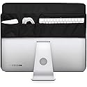 TXEsign Monitor Dust Cover, PU Leather PC Computer Monitor Screen Display Protector with Rear Pocket for IMAC 27 inch Slim A1862/A1419 (27", Black)