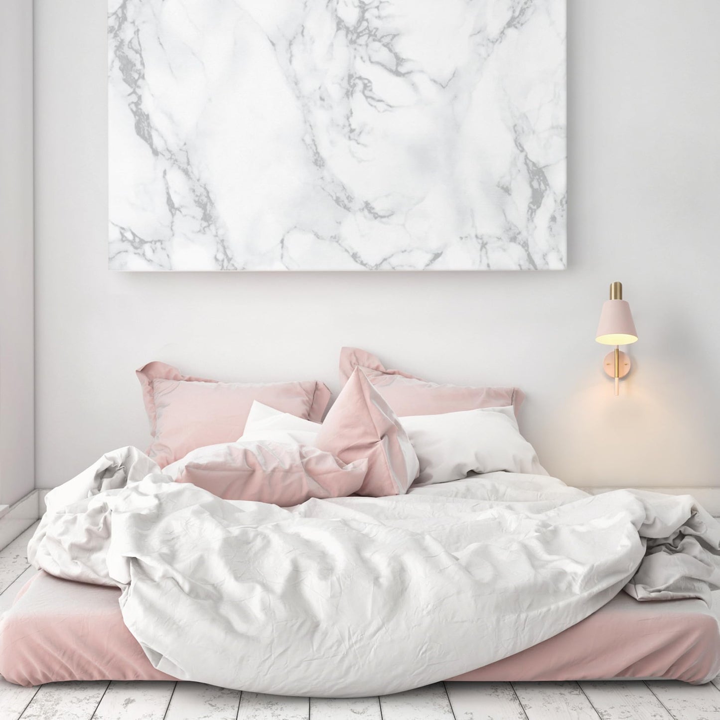 Globe Electric Cleo 1-Light Plug-in or Hardwire Wall Sconce, Blush Pink, Matte Brass Accents, Black Cloth Cord, Bulb Not Included