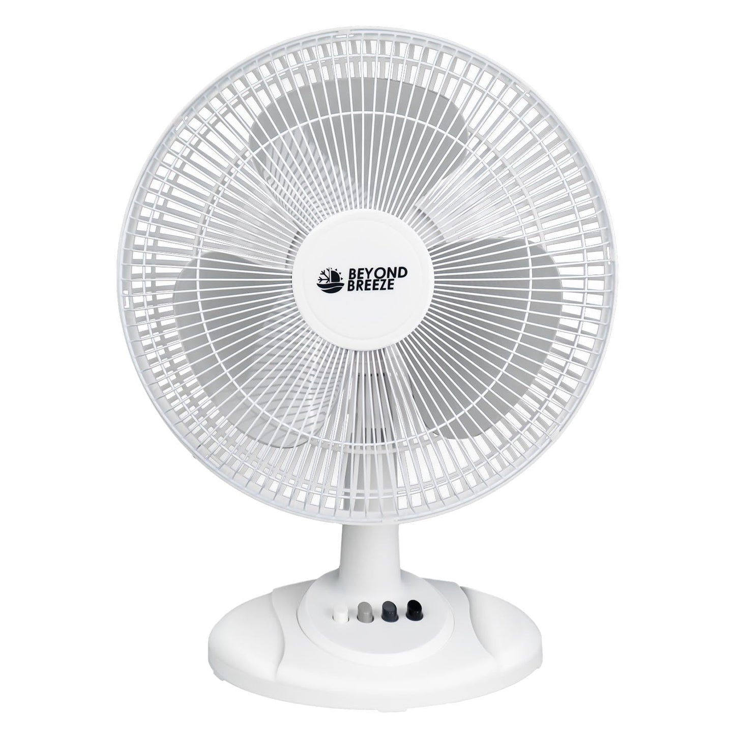 BEYOND BREEZE Oscillating Table Fan for Bedroom, 12-Inch & 3 Speeds, White