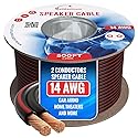 Cables Direct Online Speaker Cable 500FT 14AWG 2 Conductors (14/2) CL3 Rated CCA (Copper Clad Aluminum) Black Jacket Compatible with Low Voltage LED
