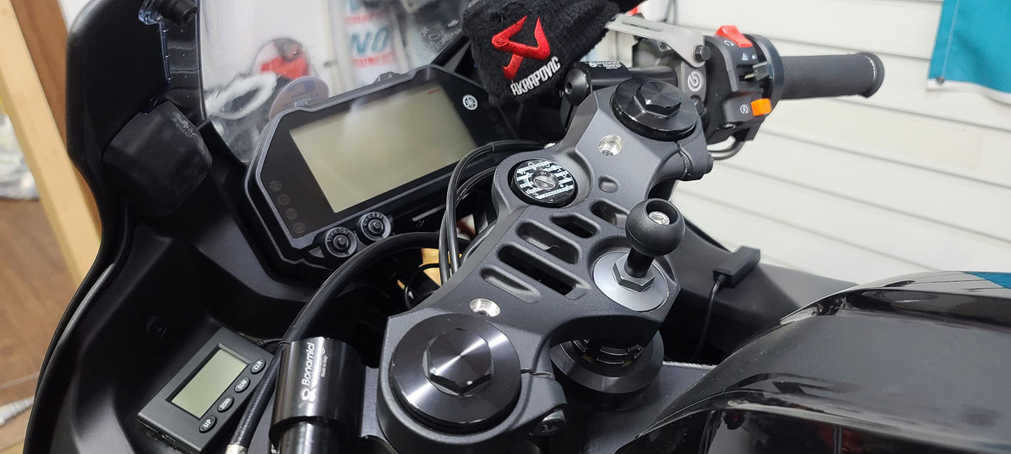 Mounts Lab motomount R3 for Yamaha YZF R3(2016+) Ram Stem Nut/Mount with 1inch(25mm) TPU Ball- Compatible with Phone/Camera/GPS Mount(Adapter)