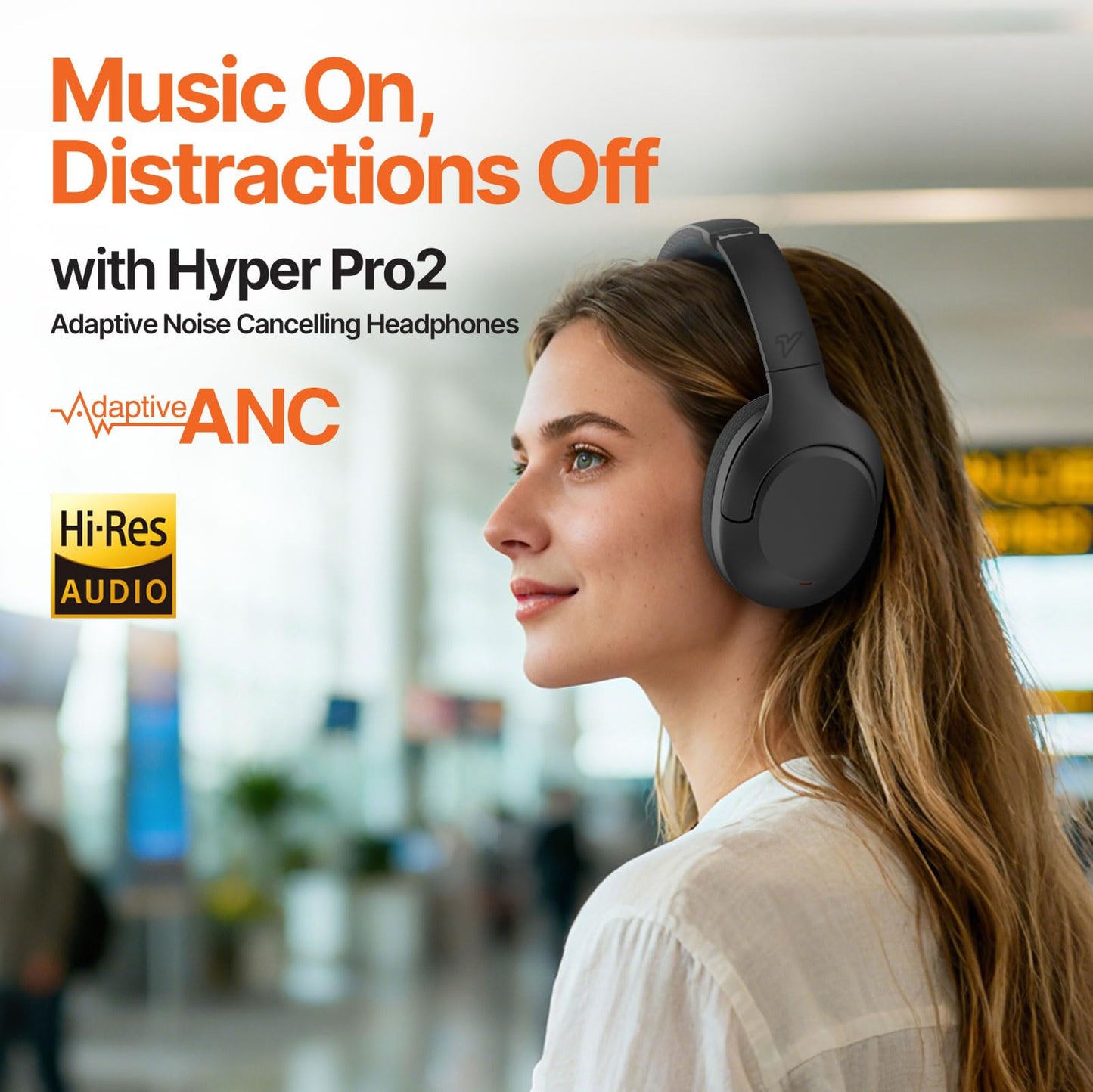 VOKALEN Hyper Pro 2 Bluetooth Headphones Over Ear, Hi-Res Audio, Adaptive Noise Cancelling, 60H Playtime, DEEP360 Spatial Sound, Comfort Mesh Ear…