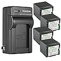 Kastar 4-Pack CGA-DU21 Battery and AC Wall Charger Replacement for Panasonic PV-GS29, PV-GS31, PV-GS33, PV-GS34, PV-GS35, PV-GS36, PV-GS39, PV-GS50