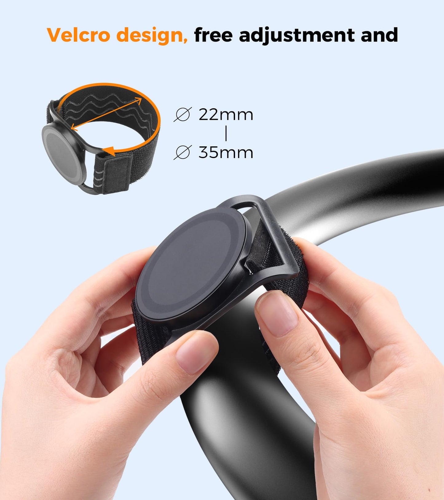 enGMOLPHY MagSafe-Compatible Phone Stand- Adjustable & Replaceable Band for Gym, Stroller, Spin Bike, Magnetic Gym Mount for iPhone12-17