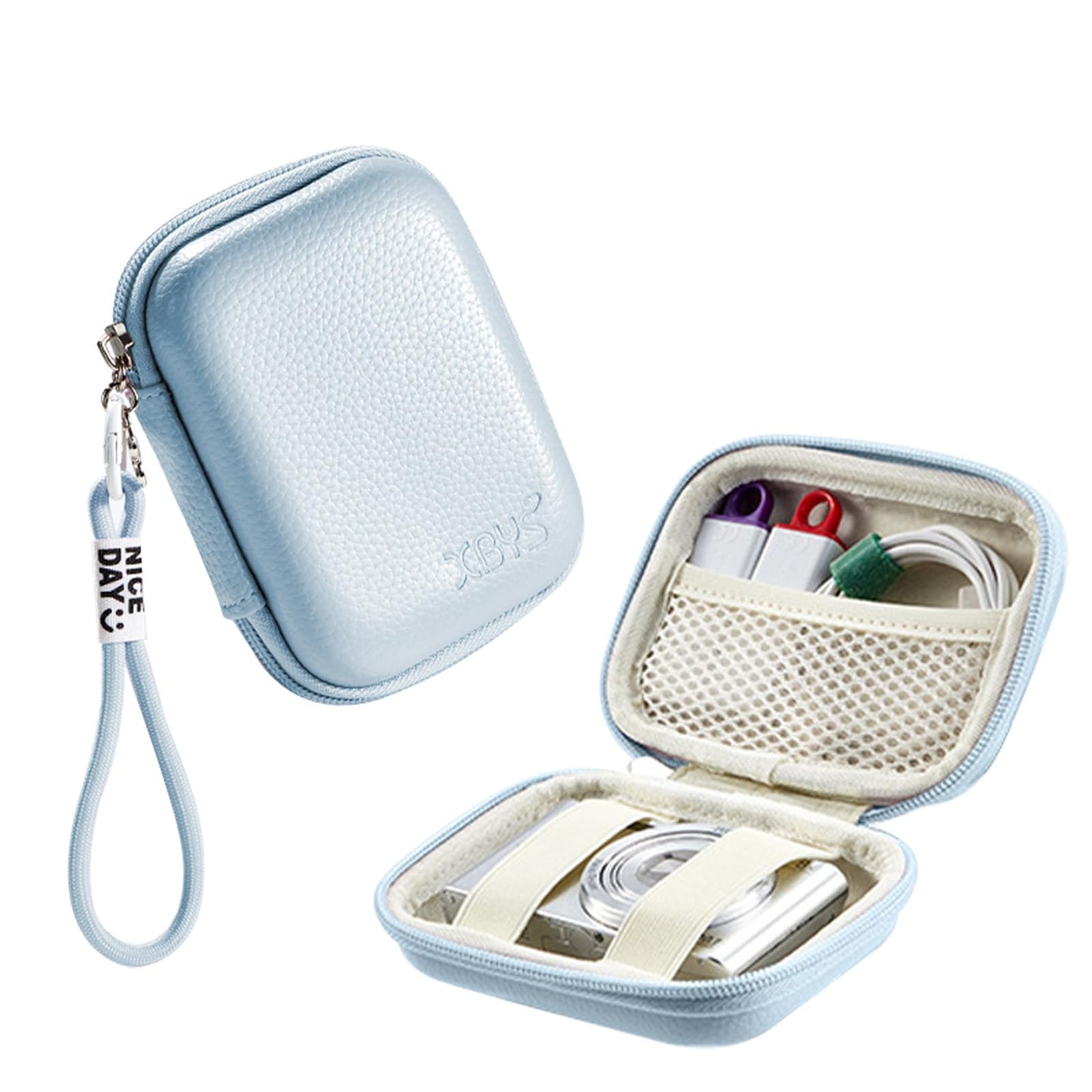 VNEIRY portable came cases Digital Camera Case for CAMKORY, Kodak, Canon & More - Small Travel Compact Pouch with Mesh Pocket for Accessories & SD