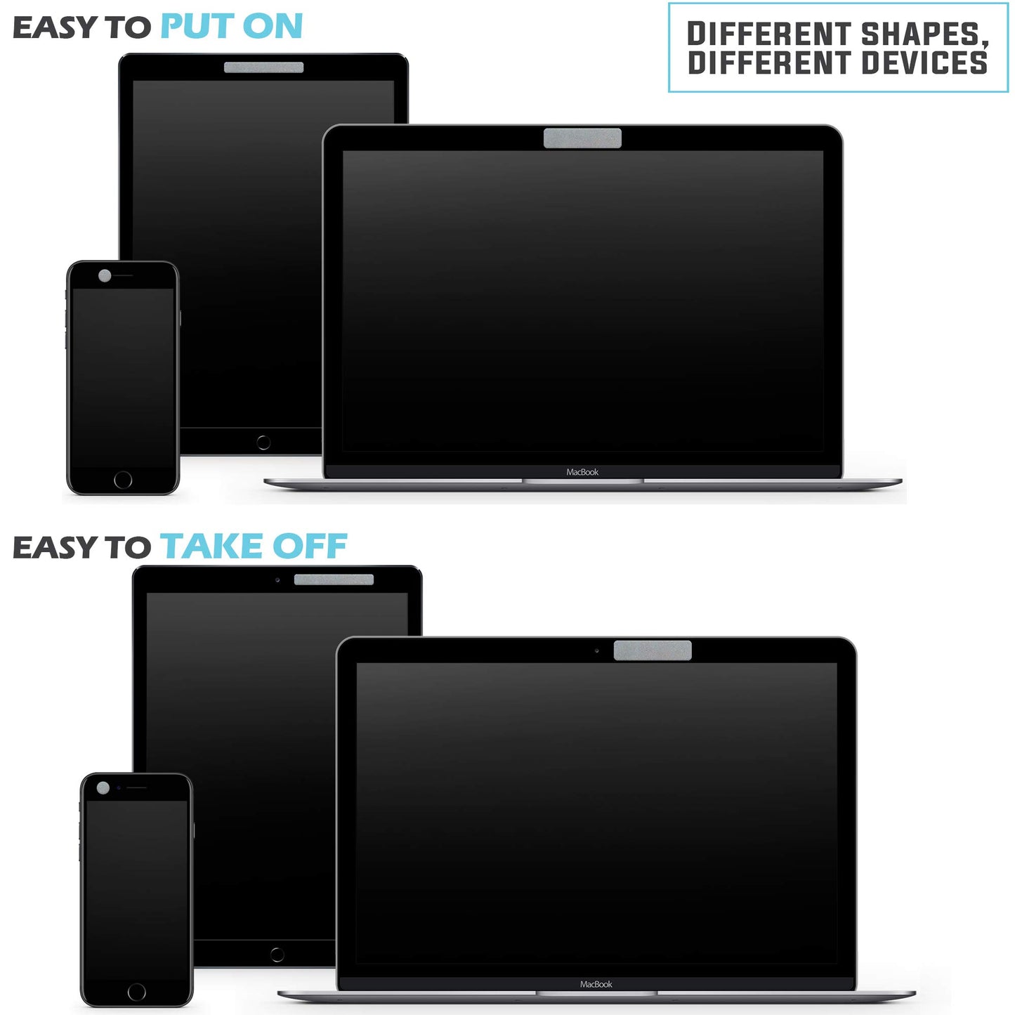 Webcam Covers - Laptop Webcam Cover - Tablet Webcam Covers - Smart TV & for Every Size Webcam on Any Device - Reusable/Multi-use - Protect Your
