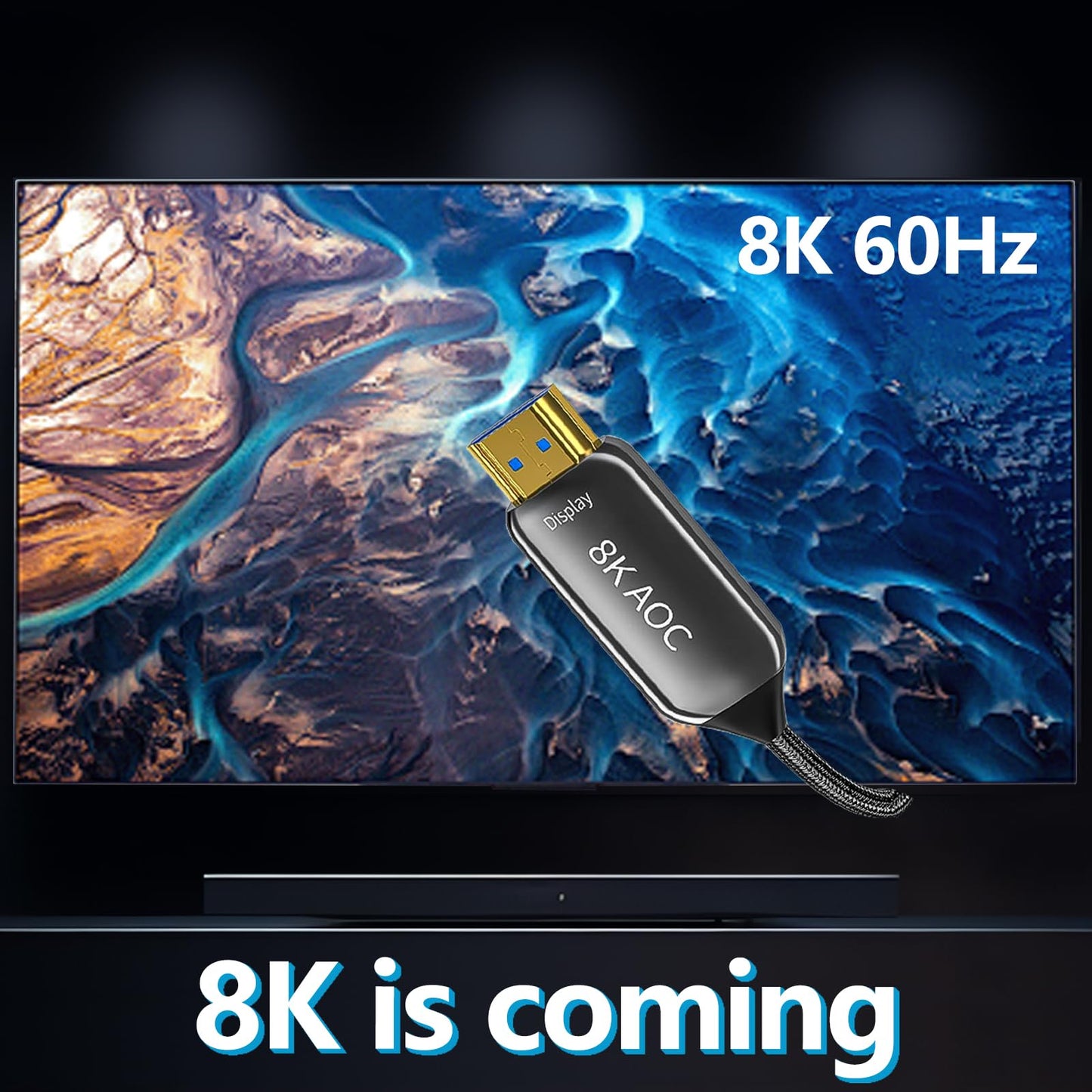Aieloar Fiber Optic HDMI 2.1 Cable 100ft, 8K HDMI Cable 60Hz Support with Ultra High Speed 48Gbps,4K@120Hz,Dynamic HDR10,eARC,HDCP2.2