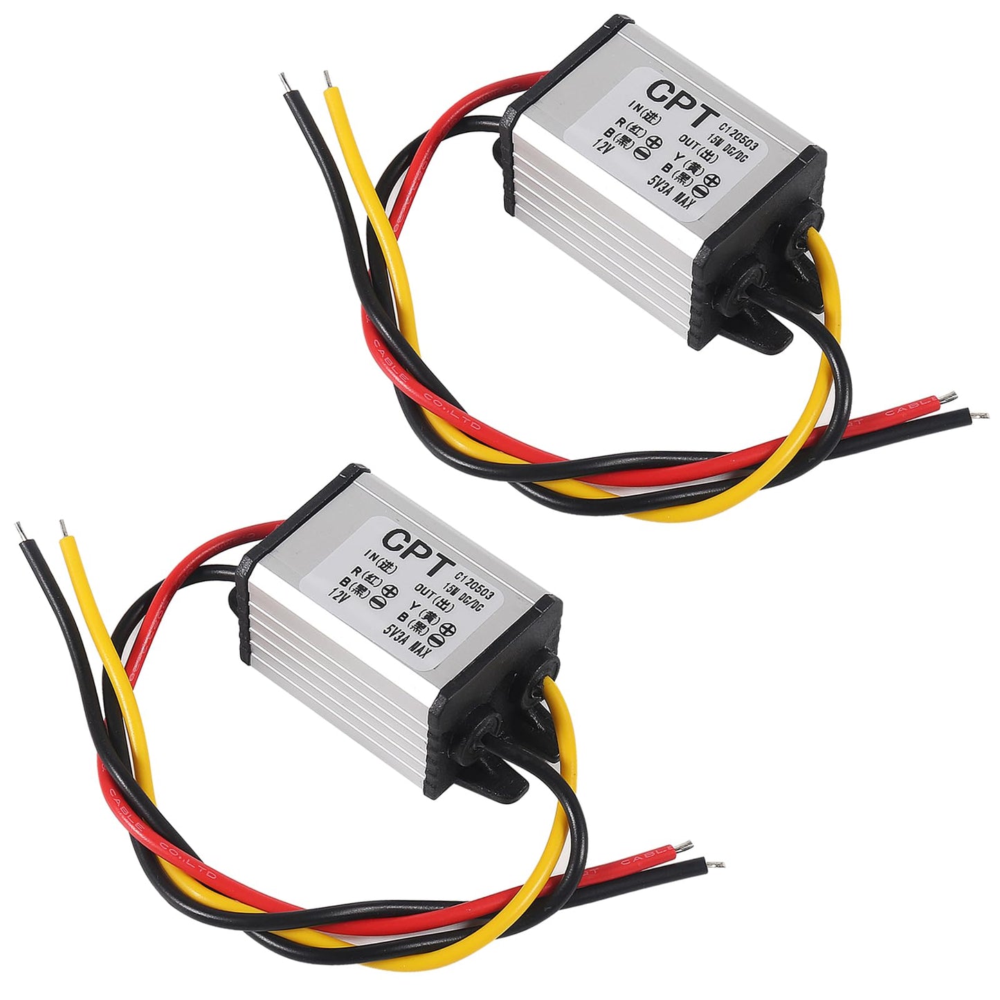 12V to 5V DC Converter Car Power Voltage, Waterproof DC 6.3-22V 12V Step Down to 5V 3A 15W Voltage Regulator Buck Converter Power Supply Step-Down…