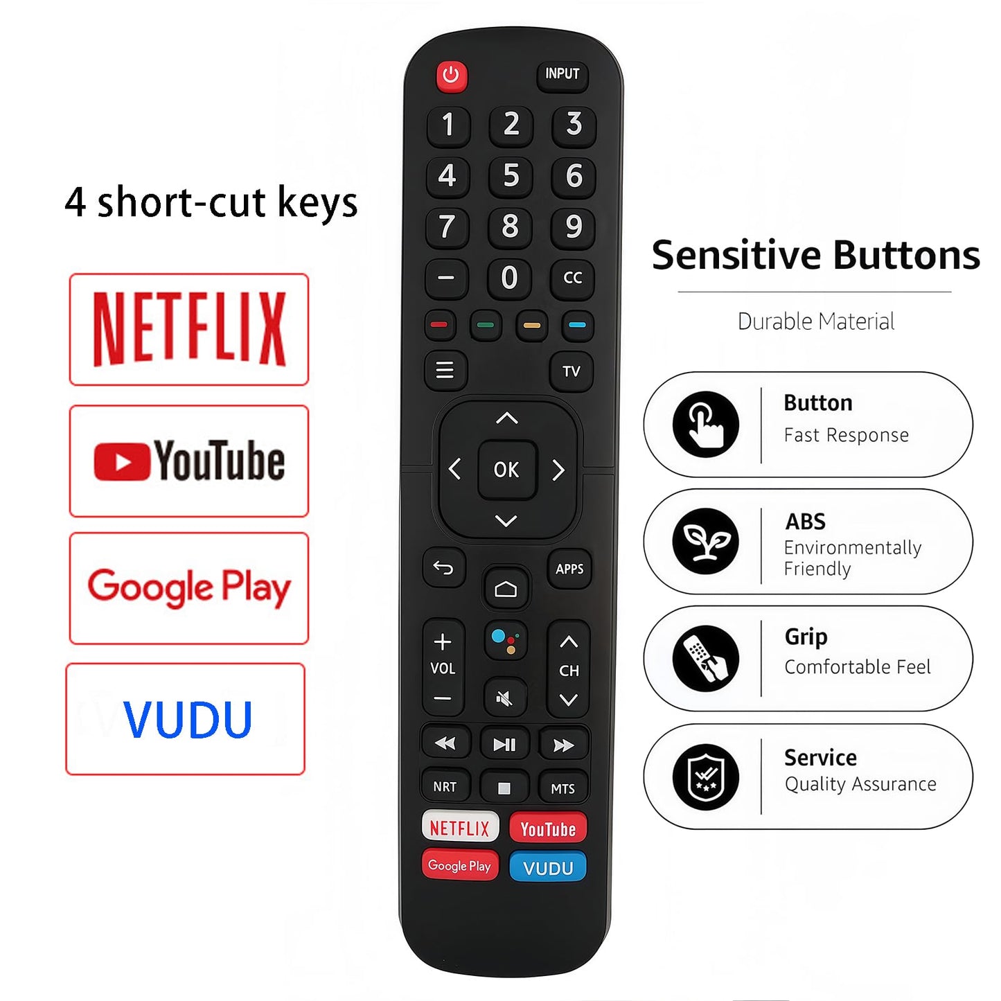 Universal Replaced Remote Controller fit for Hisense Quantum TV 43H5500G 75H8G 65H8G 55H8G 50H8G H8G H65 H65G 55Q9G 65Q9G 50Q8G 85H78G
