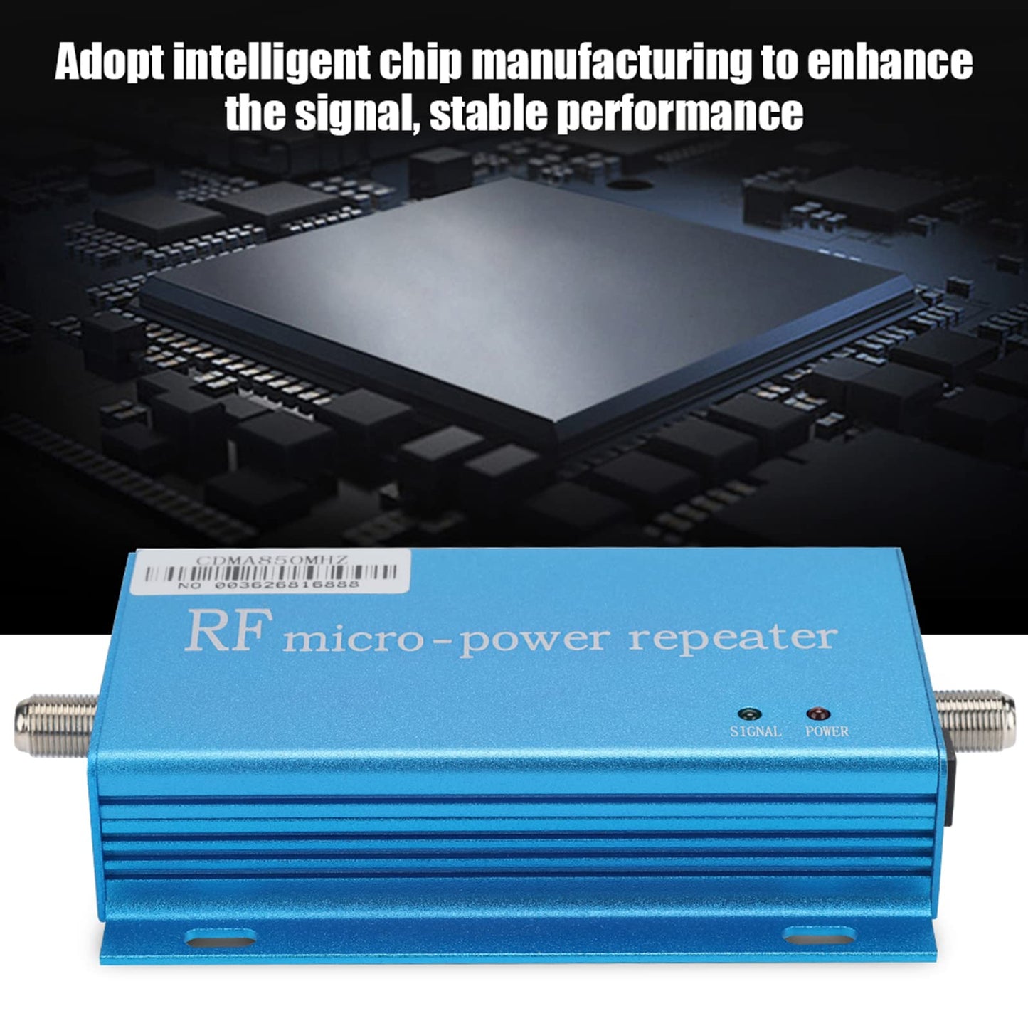 RF Micro Power Repeater Amplifier Booster with Intelligent Chip, Stable Performance, 10m Sucker Cable, Small Antenna Set