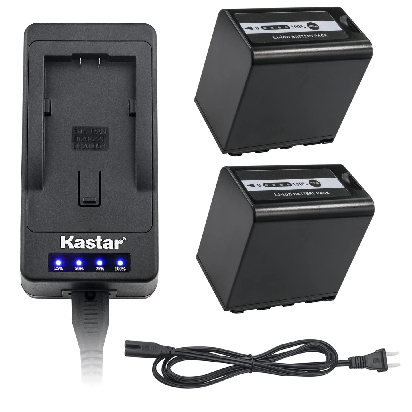 Kastar LED Super Fast Charger & Camcorder Battery X2 for Panasonic AG-VBR89G AG-VBR59 AG-VBR118G AG-BRD50 AG-B23 & AG-DVX200 AG-AC8 AG-AC90A AG-DVC30