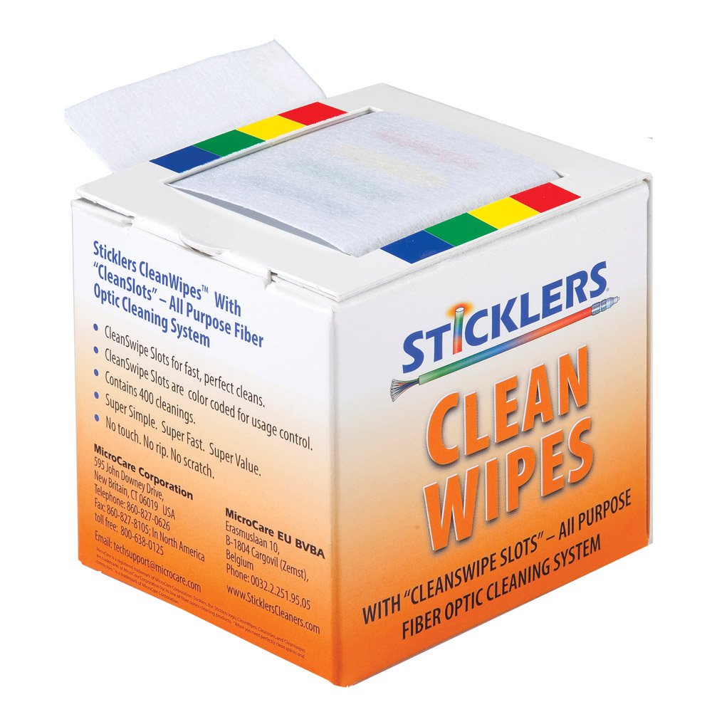 MicroCare Sticklers CleanWipes All Purpose Fiber Optic Cleaning System