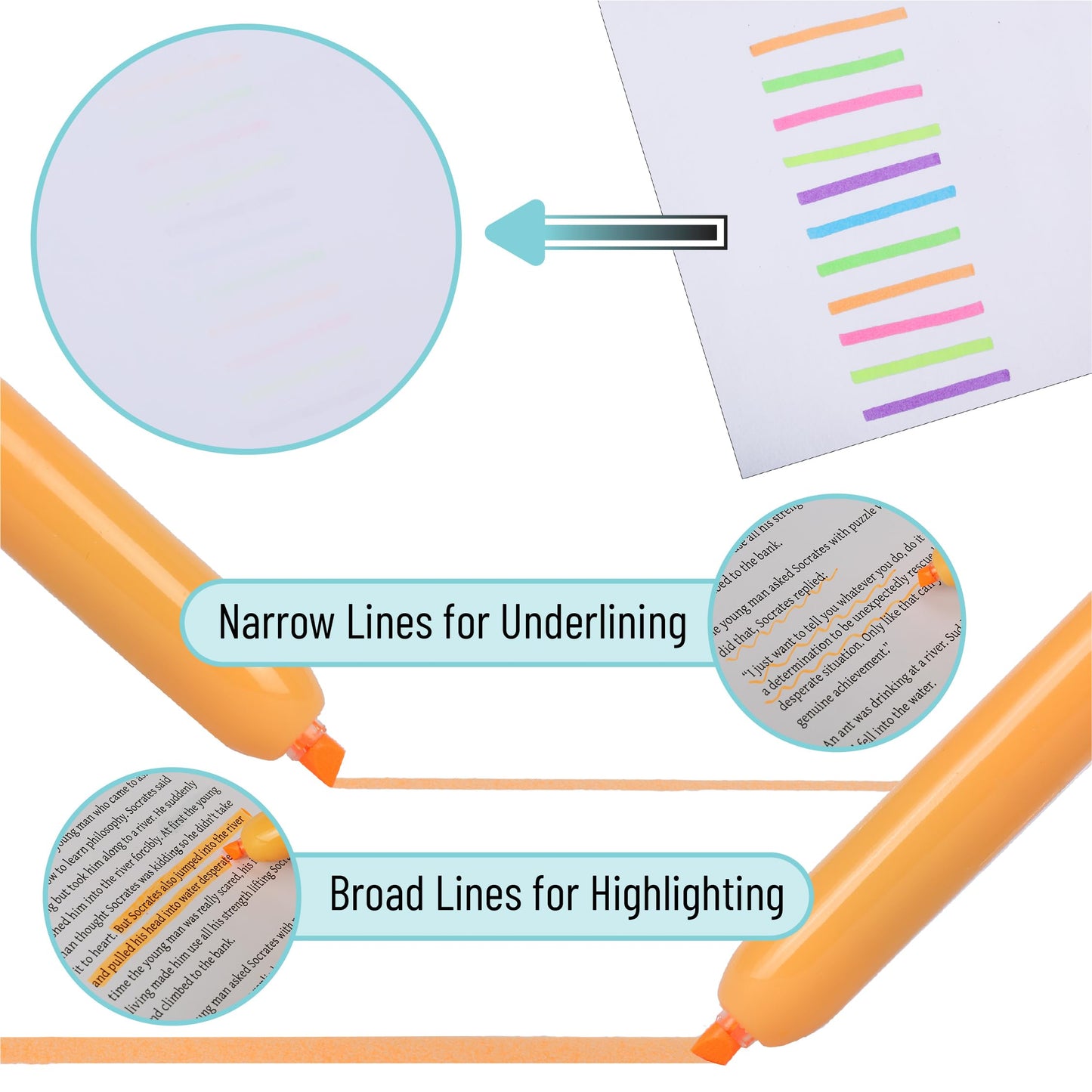 Mr. Pen- Retractable Highlighters, 6 Pack, Bright Colors
