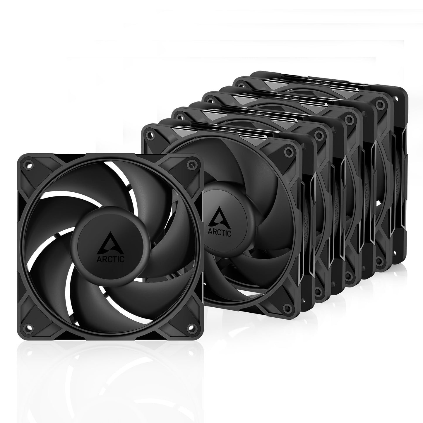 ARCTIC P12 Pro PST - 5 Pack - Powerful Premium Fan, 120 mm PWM Fan with Y-Cable Splitter, 600-3000 RPM, 0 RPM <5% PWM, Fluid Dynamic Bearing, 4-Pin