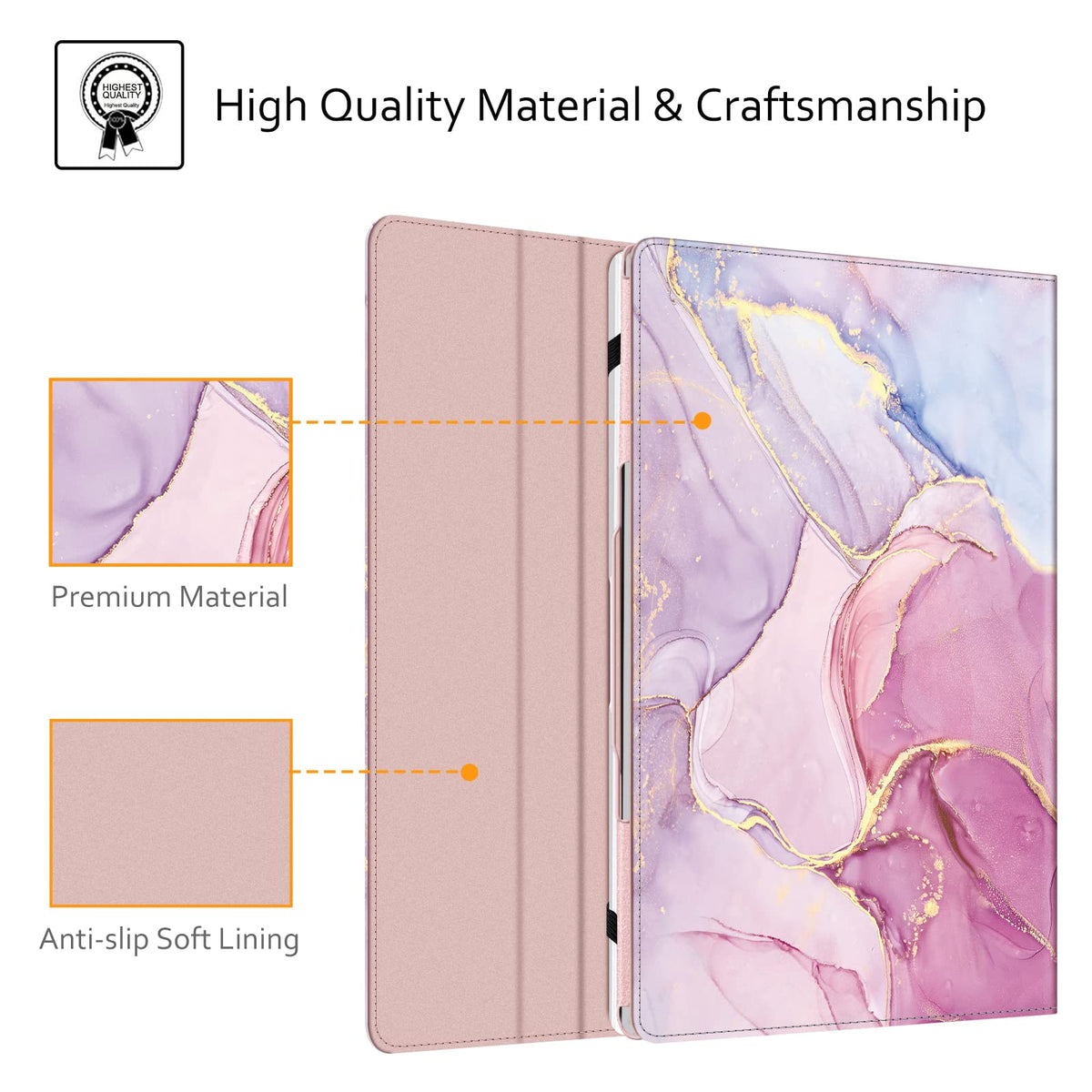Fintie Sleeve Case Cover for 13.3 Inch Samsung Galaxy Book, Glitter Marble