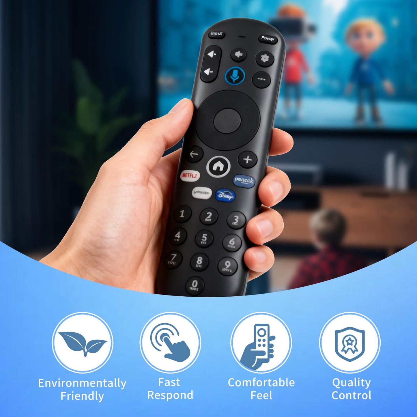 Voice Replacement Remote Control for Element 4K UHD HDR Xumo TV E500AC43C E500AC50C E500AC55C E500AC65C E500AE98C E300AE24C E550AE55C E550AE75C