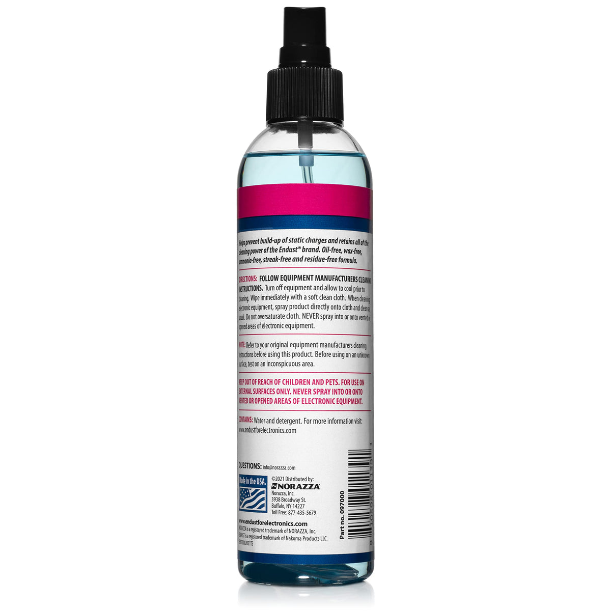 Endust for Electronics; Anti-Static, Screen & Multi-Surface Cleaner Pump Spray; Alcohol Free, Ammonia Free; 8 Fl oz (097000)