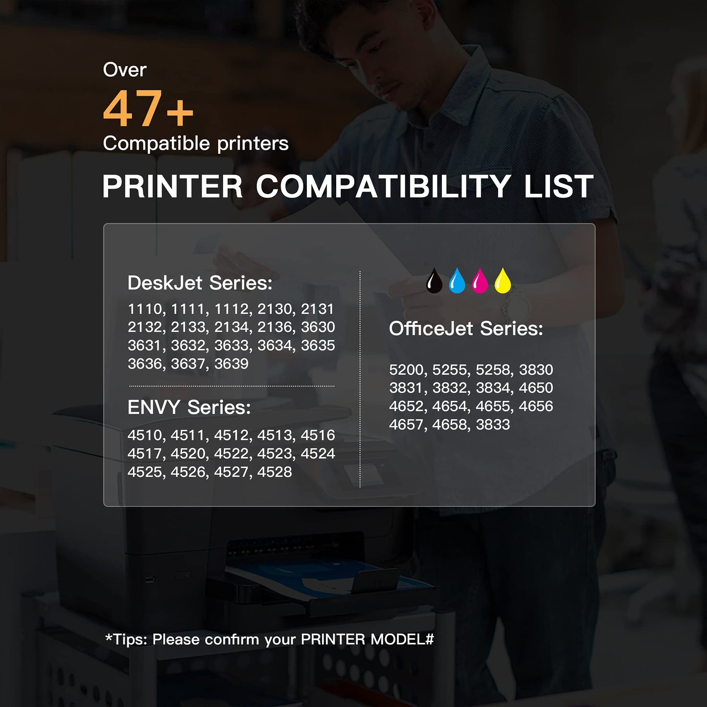 E-Z Ink (TM Remanufactured Ink Cartridge Replacement for HP 63XL 63 XL to use with Officejet 3830 5255 4650 3833 Envy 4520 Deskjet 1112 3637 3630 3634
