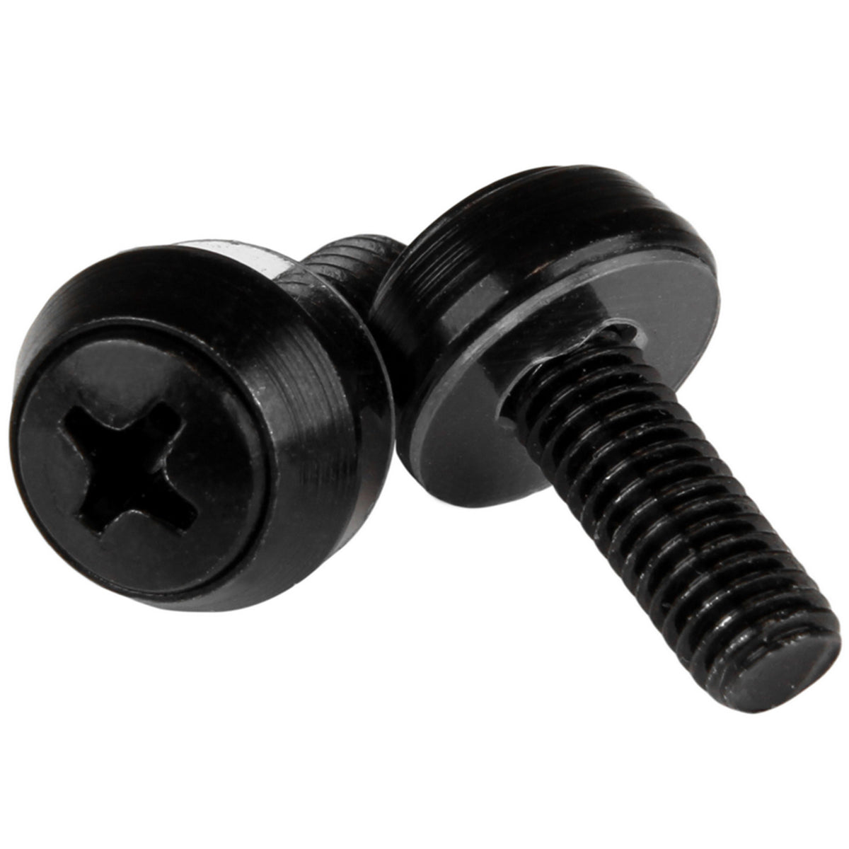 StarTech 100-Pack M6 12mm Rack Mounting Screws, 19in/10in, Black, TAA