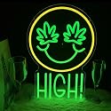Green High Face Neon Sign for Wall Decor Green Leaf High Face Neon Light Dimmable Light Sign Wall Decor for Man Cave Bar Bedroom Shop Hotel Garage