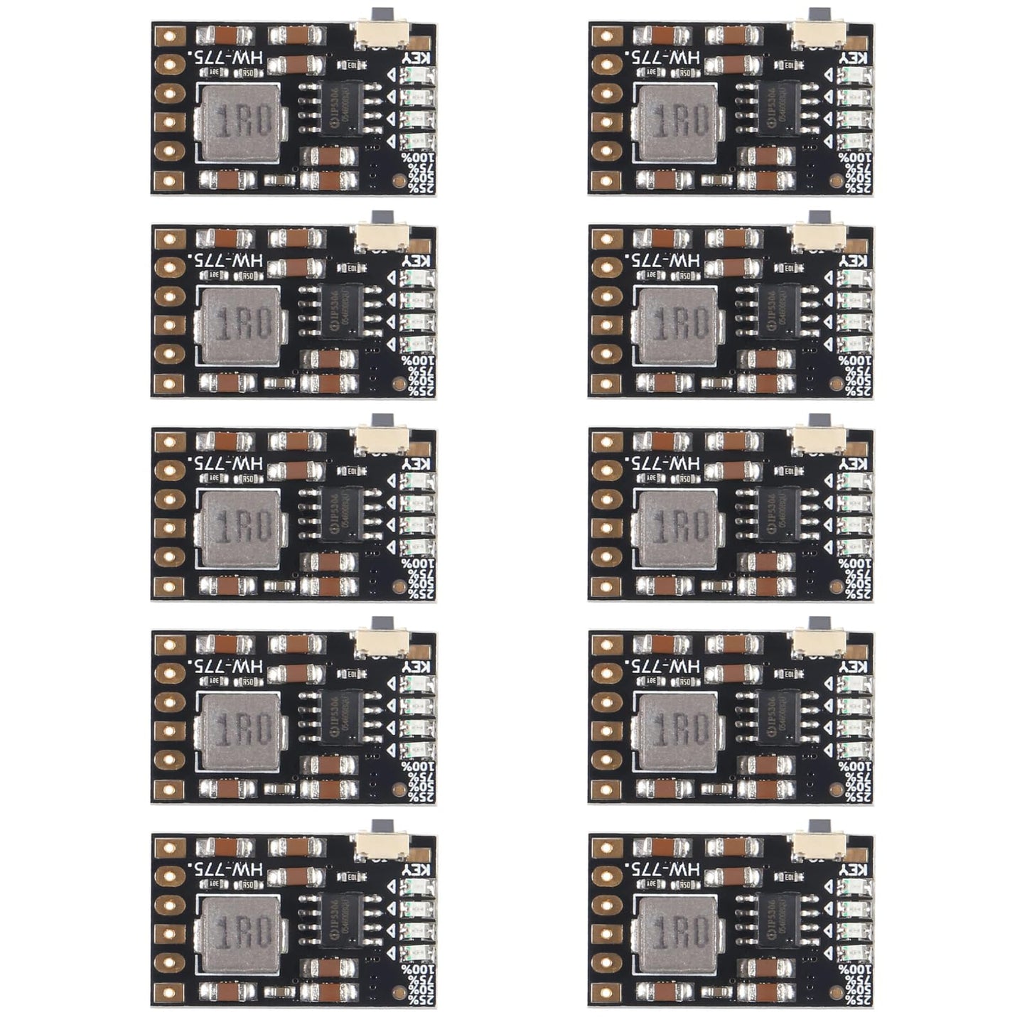 AEDIKO 10pcs 2A 5V Charge Discharge Integrated Module 3.7V 4.2V for 18650 Lithium Battery Charging Boost Mobile Power Protection PCB Board